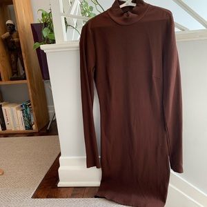 Dynamite ribbed, mock neck dress